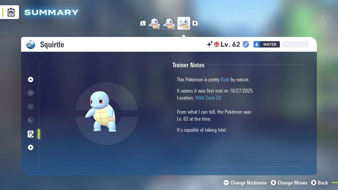Pokemon Legends ZA Alpha Shiny Squirtle 6IV-EV Trained - Pokemon4Ever