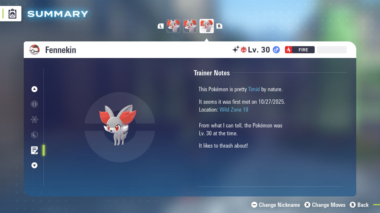 Pokemon Legends ZA Alpha Shiny Fennekin 6IV-EV Trained - Pokemon4Ever