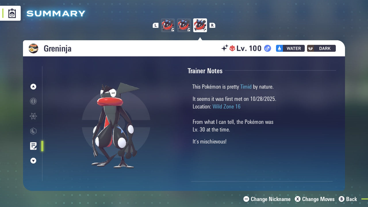 Pokemon Legends ZA Alpha Shiny Greninja 6IV-EV Trained - Pokemon4Ever