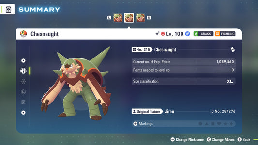 Pokemon Legends ZA Alpha Shiny Chesnaught 6IV-EV Trained - Pokemon4Ever