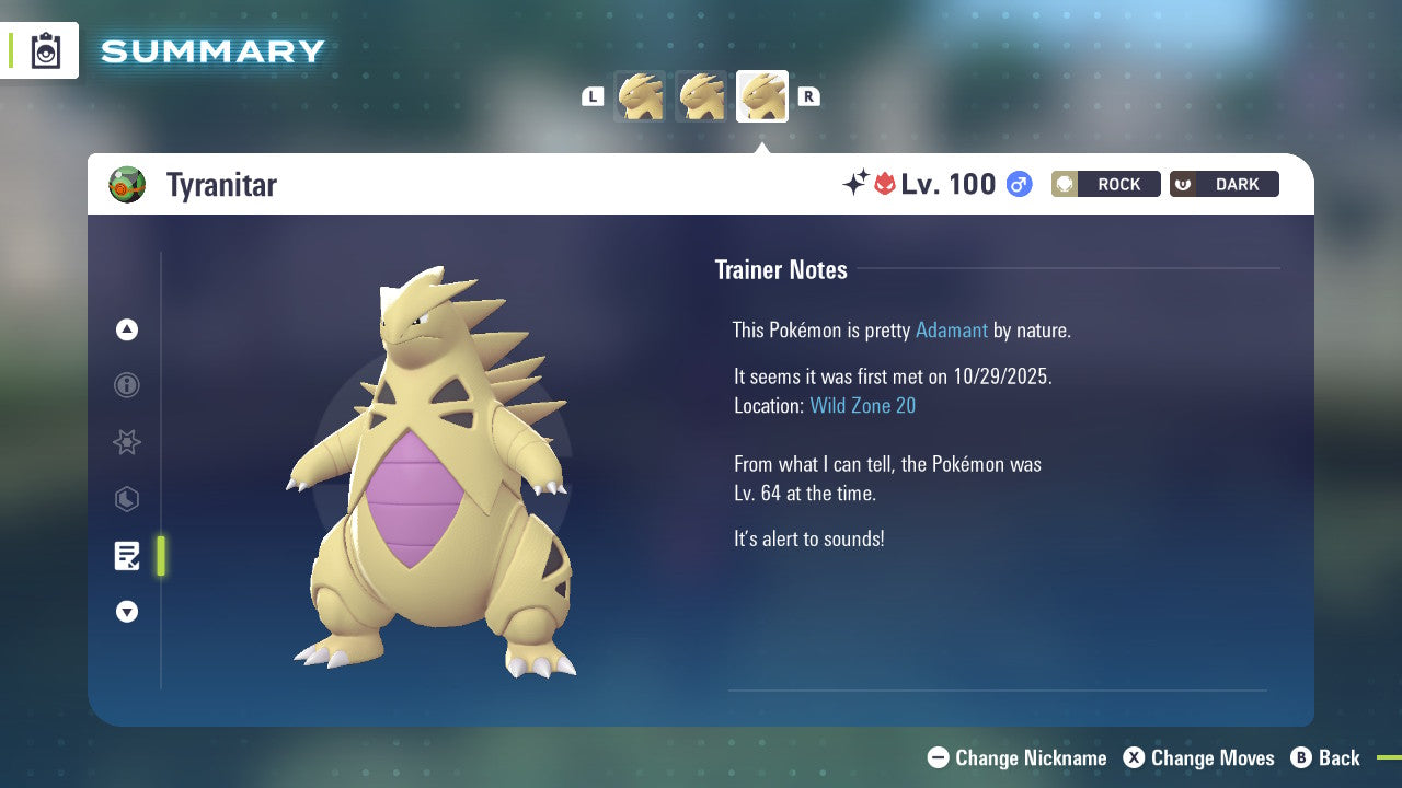 Pokemon Legends ZA Alpha Shiny Tyranitar 6IV-EV Trained - Pokemon4Ever