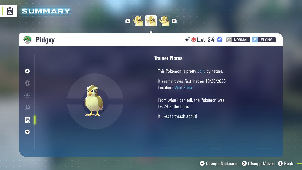 Pokemon Legends ZA Alpha Shiny Pidgey 6IV-EV Trained - Pokemon4Ever