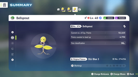 Pokemon Legends ZA Alpha Shiny Bellsprout 6IV-EV Trained - Pokemon4Ever
