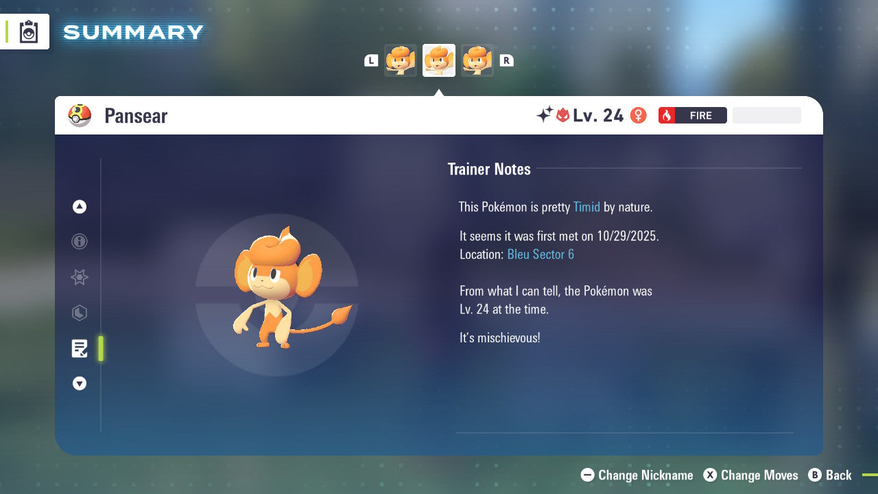 Pokemon Legends ZA Alpha Shiny Pansear 6IV-EV Trained - Pokemon4Ever