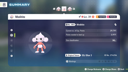 Pokemon Legends ZA Alpha Shiny Meditite 6IV-EV Trained - Pokemon4Ever