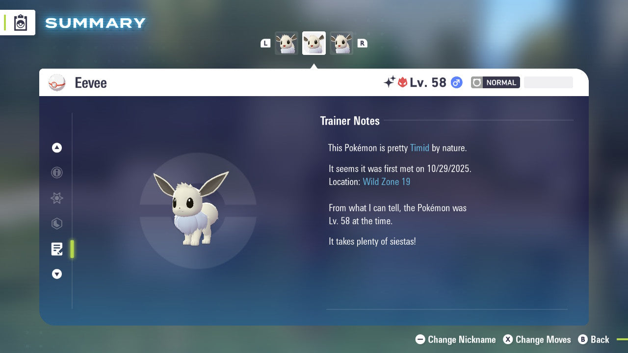 Pokemon Legends ZA Alpha Shiny Eevee 6IV-EV Trained - Pokemon4Ever