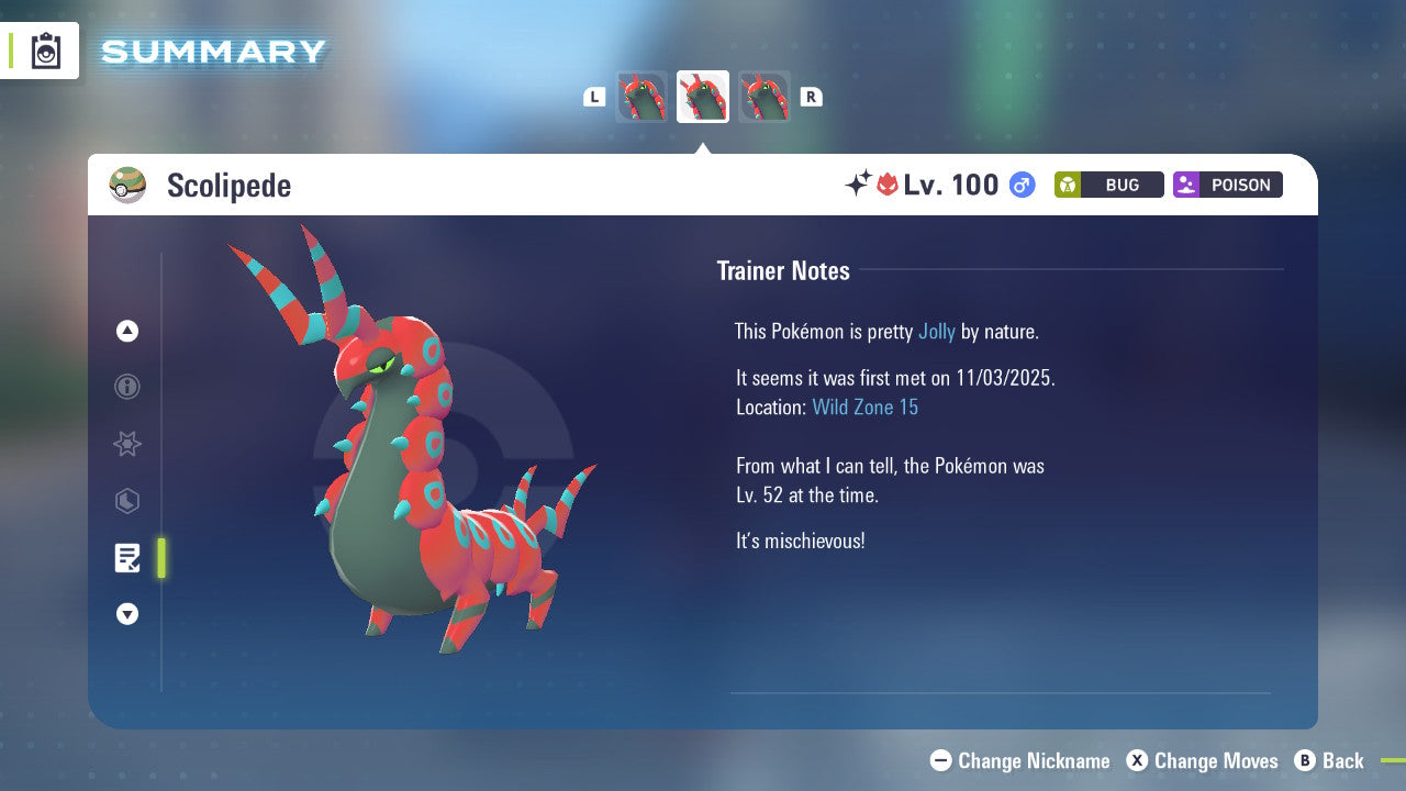 Pokemon Legends ZA Alpha Shiny Scolipede 6IV-EV Trained - Pokemon4Ever