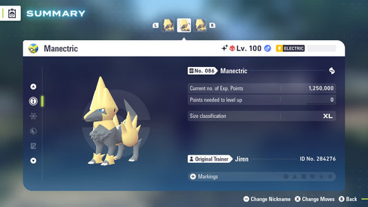 Pokemon Legends ZA Alpha Shiny Manectric 6IV-EV Trained - Pokemon4Ever