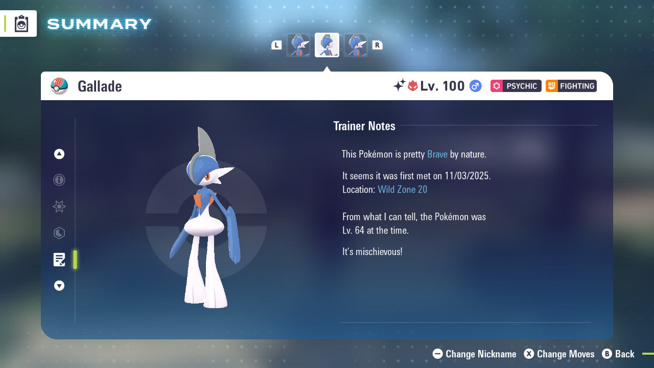 Pokemon Legends ZA Alpha Shiny Gallade 6IV-EV Trained - Pokemon4Ever