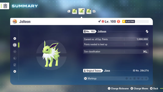 Pokemon Legends ZA Alpha Shiny Jolteon 6IV-EV Trained - Pokemon4Ever