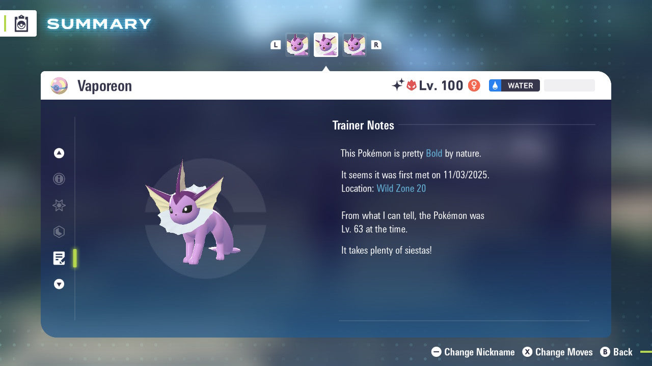 Pokemon Legends ZA Alpha Shiny Vaporeon 6IV-EV Trained - Pokemon4Ever