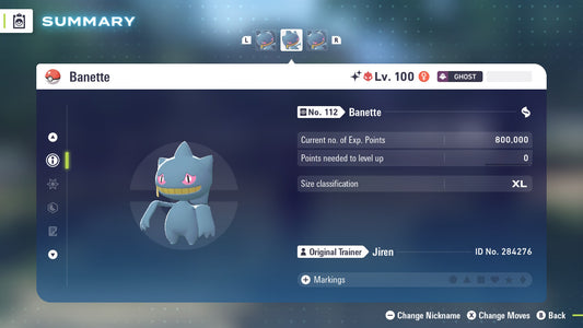 Pokemon Legends ZA Alpha Shiny Banette 6IV-EV Trained - Pokemon4Ever