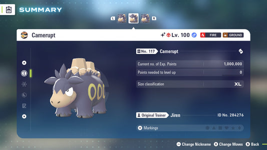 Pokemon Legends ZA Alpha Shiny Camerupt 6IV-EV Trained - Pokemon4Ever