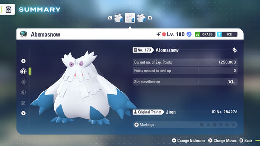 Pokemon Legends ZA Alpha Shiny Abomasnow 6IV-EV Trained - Pokemon4Ever