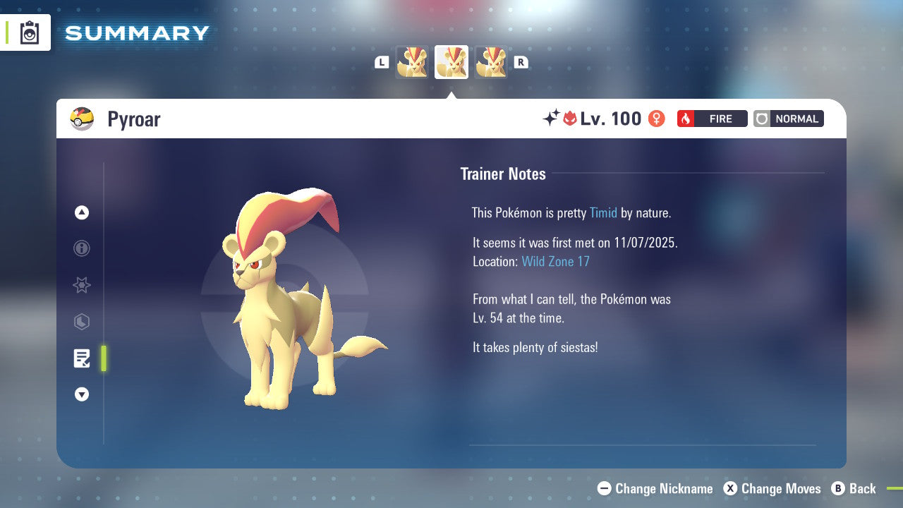 Pokemon Legends ZA Alpha Shiny Pyroar-F 6IV-EV Trained - Pokemon4Ever