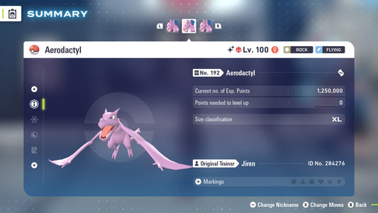 Pokemon Legends ZA Alpha Shiny Aerodactyl 6IV-EV Trained - Pokemon4Ever