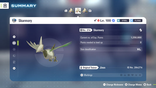 Pokemon Legends ZA Alpha Shiny Skarmory 6IV-EV Trained - Pokemon4Ever