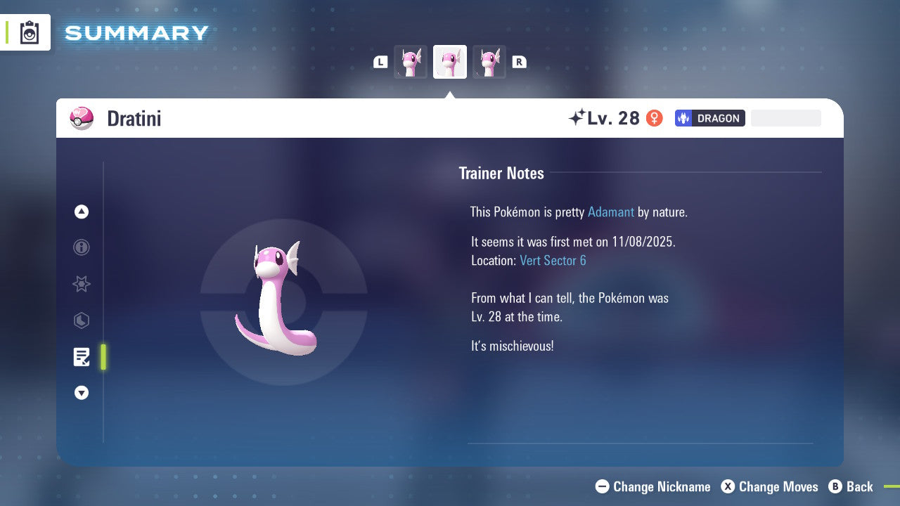 Pokemon Legends ZA Shiny Dratini 6IV-EV Trained - Pokemon4Ever