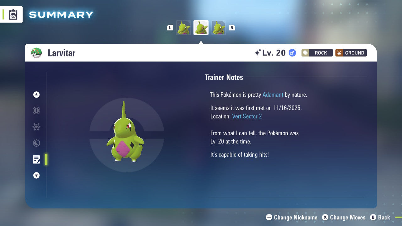 Pokemon Legends ZA Shiny Larvitar 6IV-EV Trained - Pokemon4Ever