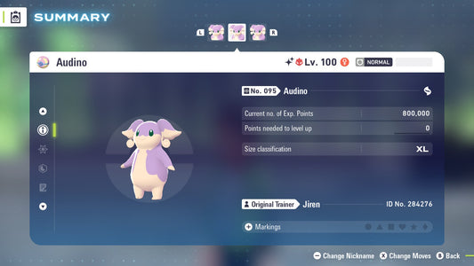 Pokemon Legends ZA Alpha Shiny Audino 6IV-EV Trained