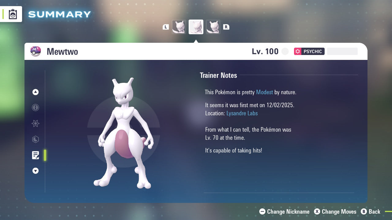 Pokemon Legends ZA Mewtwo 6IV-EV Trained - Pokemon4Ever