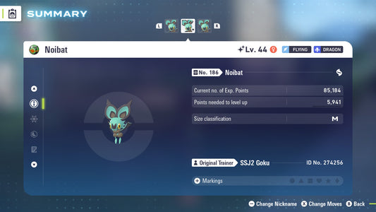 Pokemon Legends ZA Shiny Noibat 6IV-EV Trained