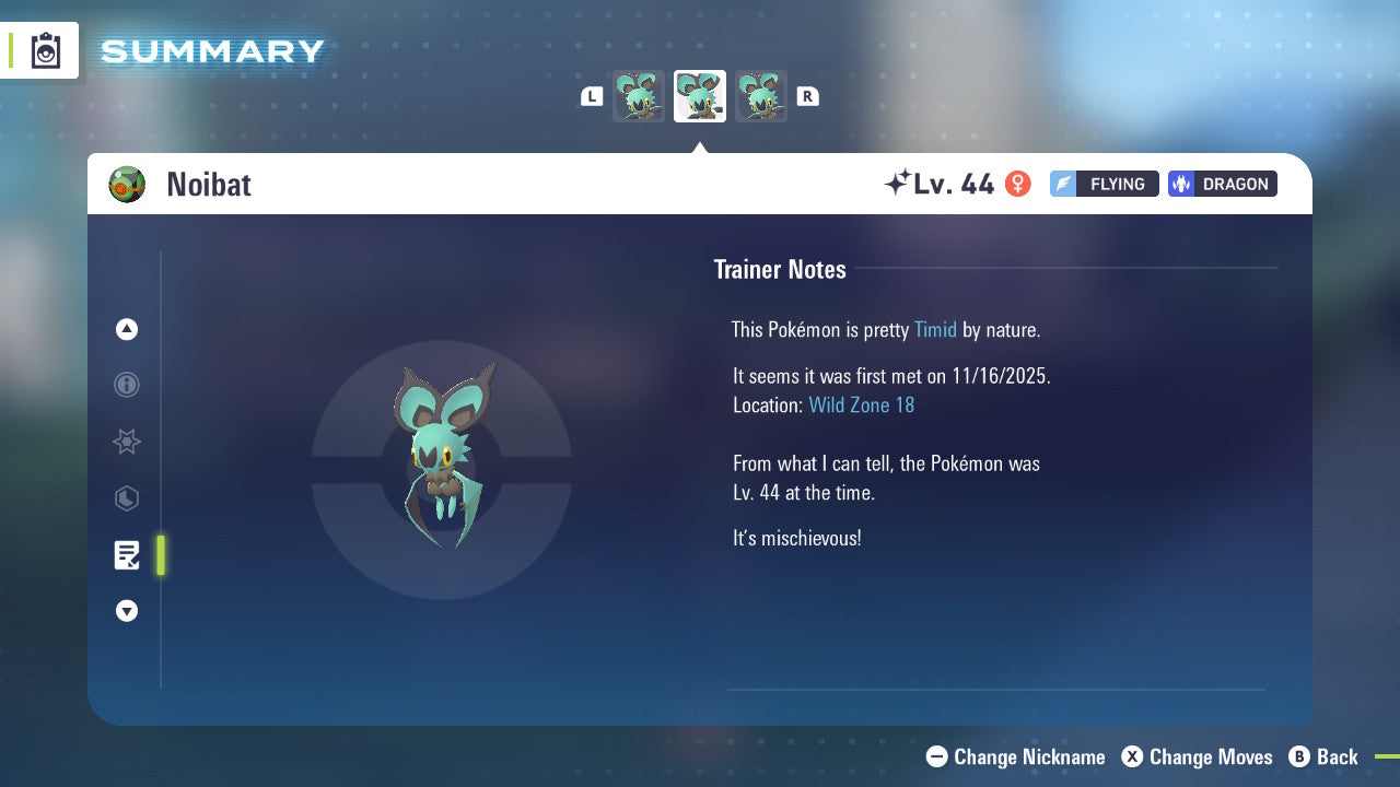 Pokemon Legends ZA Shiny Noibat 6IV-EV Trained - Pokemon4Ever