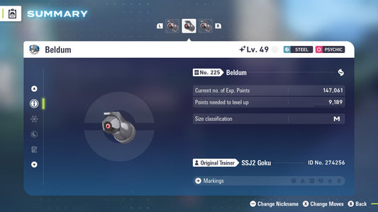 Pokemon Legends ZA Shiny Beldum 6IV-EV Trained