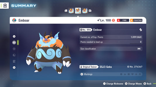 Pokemon Legends ZA Shiny Emboar 6IV-EV Trained