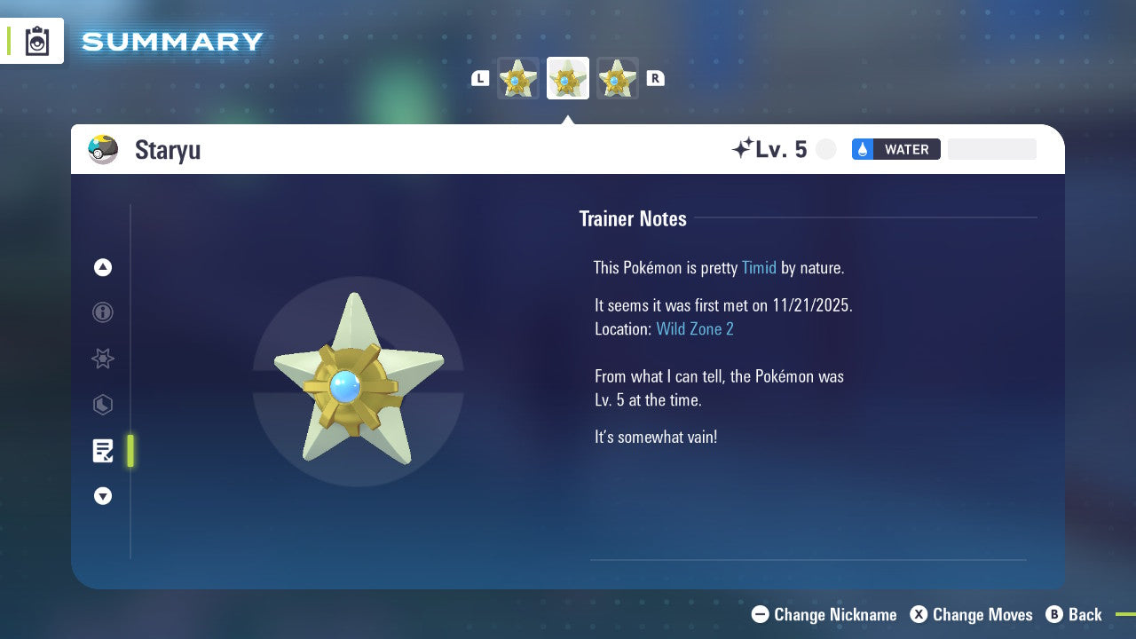 Pokemon Legends ZA Shiny Staryu 6IV-EV Trained - Pokemon4Ever
