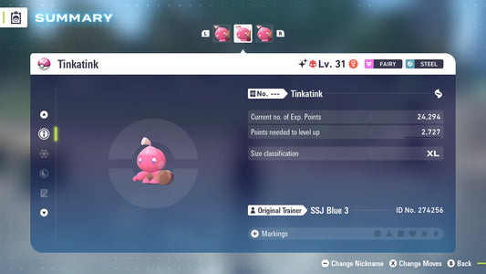 Pokemon Legends ZA Alpha Shiny Tinkatink 6IV-EV Trained - Pokemon4Ever