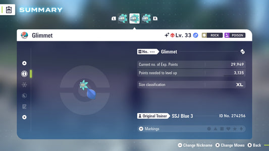 Pokemon Legends ZA Alpha Shiny Glimmet 6IV-EV Trained - Pokemon4Ever