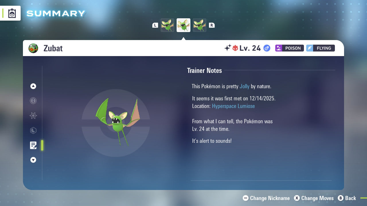 Pokemon Legends ZA Alpha Shiny Zubat 6IV-EV Trained - Pokemon4Ever