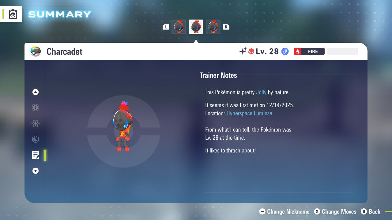 Pokemon Legends ZA Alpha Shiny Charcadet 6IV-EV Trained