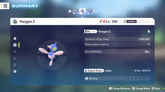 Pokemon Legends ZA Alpha Shiny Porygon-Z 6IV-EV Trained - Pokemon4Ever