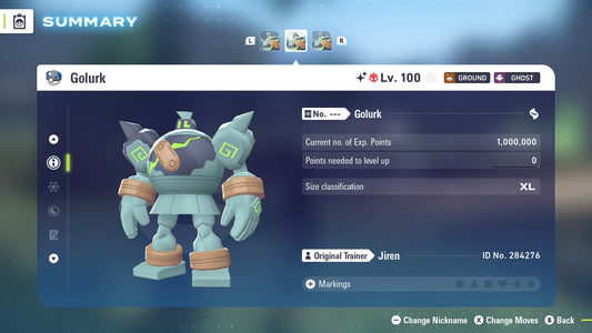 Pokemon Legends ZA Alpha Shiny Golurk 6IV-EV Trained