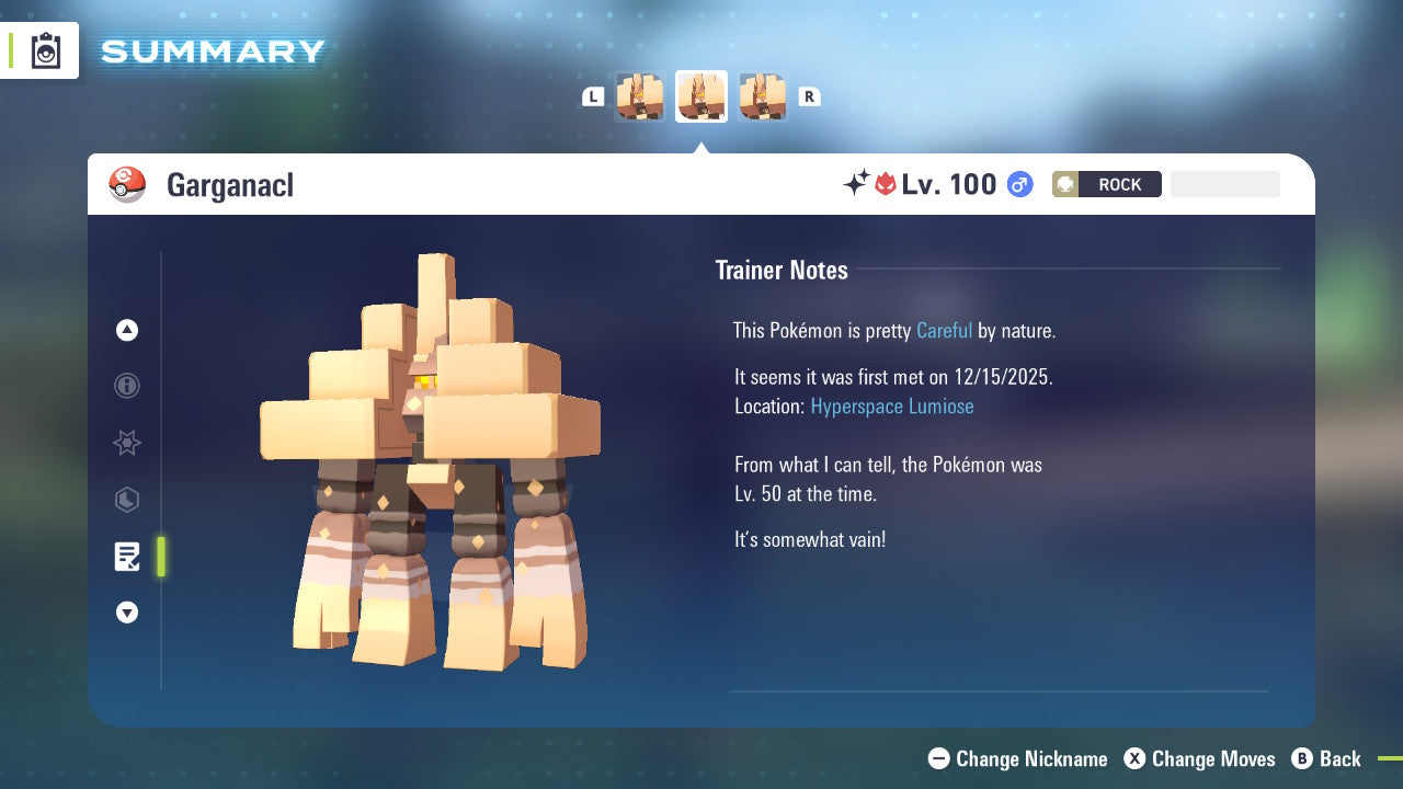 Pokemon Legends ZA Alpha Shiny Garganacl 6IV-EV Trained