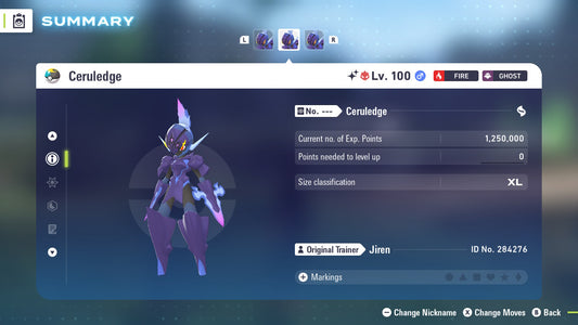 Pokemon Legends ZA Alpha Shiny Ceruledge 6IV-EV Trained