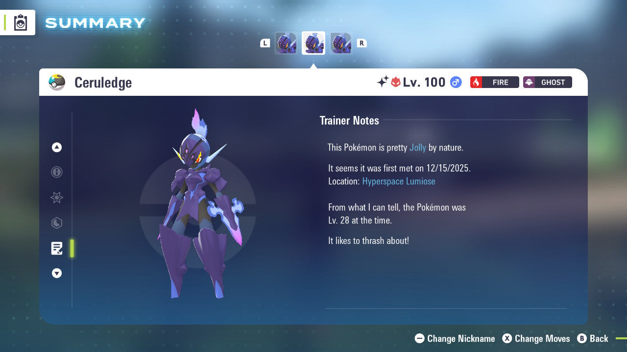 Pokemon Legends ZA Alpha Shiny Ceruledge 6IV-EV Trained