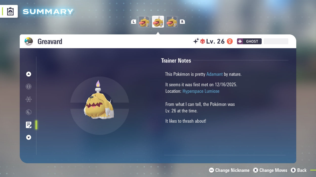 Pokemon Legends ZA Alpha Shiny Greavard 6IV-EV Trained