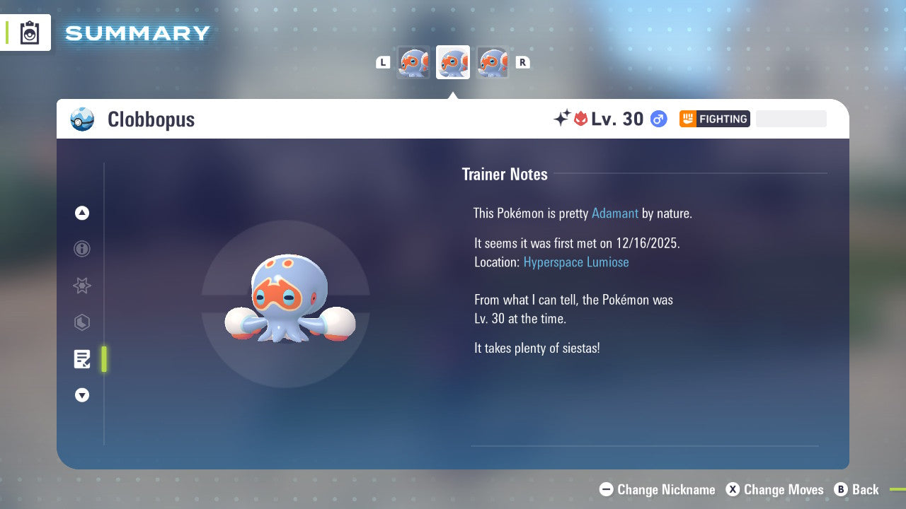 Pokemon Legends ZA Alpha Shiny Clobbopus 6IV-EV Trained