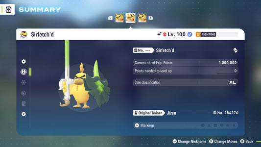 Pokemon Legends ZA Alpha Shiny Sirfetch’d 6IV-EV Trained