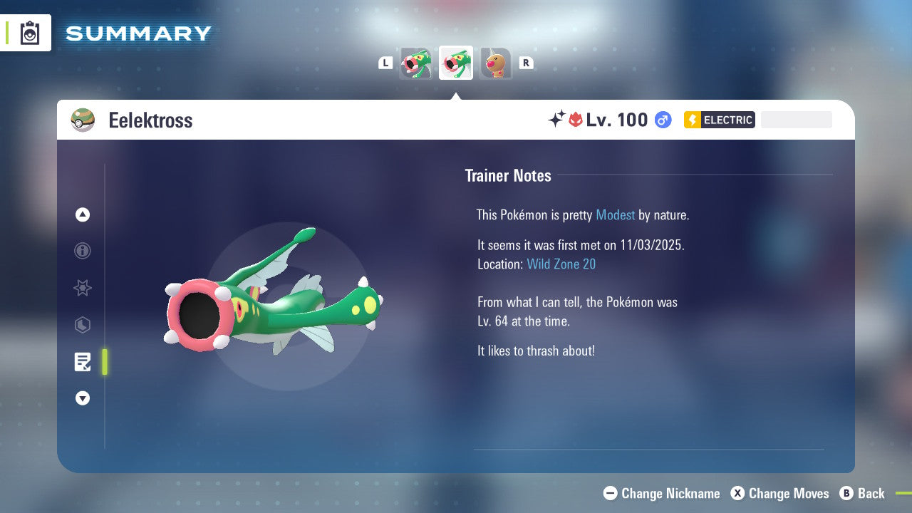 Pokemon Legends ZA Alpha Shiny Eelektross 6IV-EV Trained