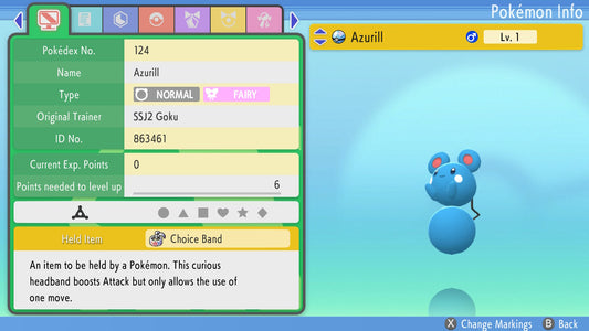 Pokemon Brilliant Diamond and Shining Pearl Azurill 6IV-EV Trained - Pokemon4Ever