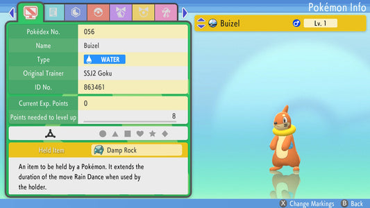 Pokemon Brilliant Diamond and Shining Pearl Buizel 6IV-EV Trained - Pokemon4Ever