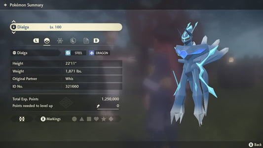 Pokemon Legends Arceus Dialga Origin Form Max Effort Levels 6IV-EV Trained - Pokemon4Ever