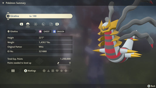 Pokemon Legends Arceus Giratina Origin Form Max Effort Levels 6IV-EV Trained - Pokemon4Ever