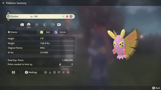 Pokemon Legends Arceus Shiny Alpha Dustox Max Effort Levels 6IV-EV Trained - Pokemon4Ever