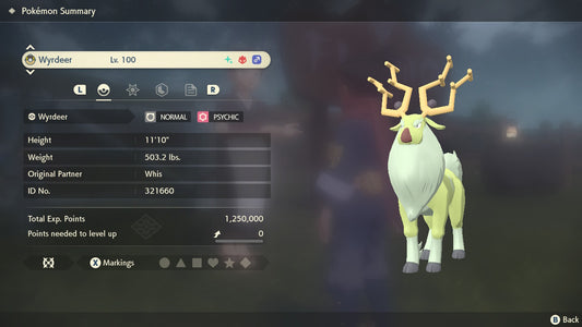 Pokemon Legends Arceus Shiny Alpha Wyrdeer Max Effort Levels 6IV-EV Trained - Pokemon4Ever