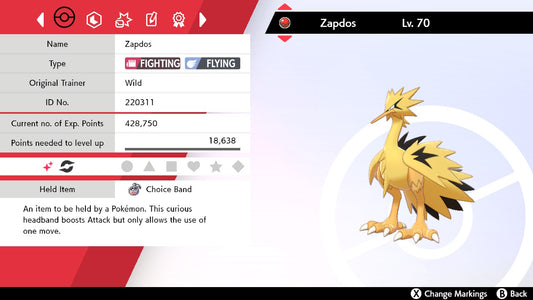Pokemon Sword and Shield Ultra Shiny Galarian Zapdos 6IV-EV Trained - Pokemon4Ever